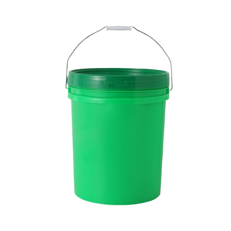 Cubos con asa de transporte de 6 galones, cubo de pintura de plástico de 25 litros, multicolor
