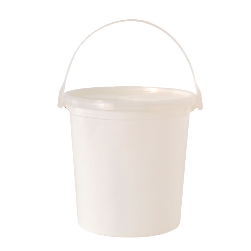 Cubo de almacenamiento redondo de 3L, cubo de mano para comida, cubo de almacenamiento para helado con asa