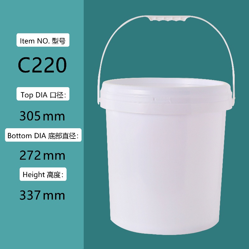 Custom Plastic Bucket with Tear Strip Lid