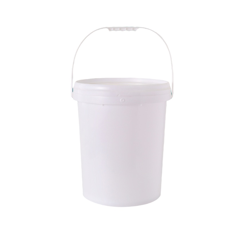 Cubo redondo de plástico de 19 litros y 5 galones, multifuncional, con asa.
