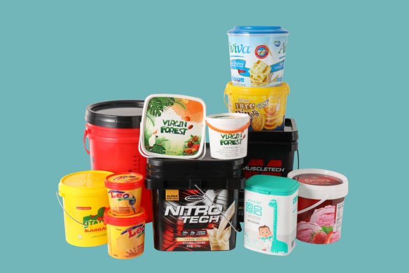 Custom Plastic Bucket With Screw Cap